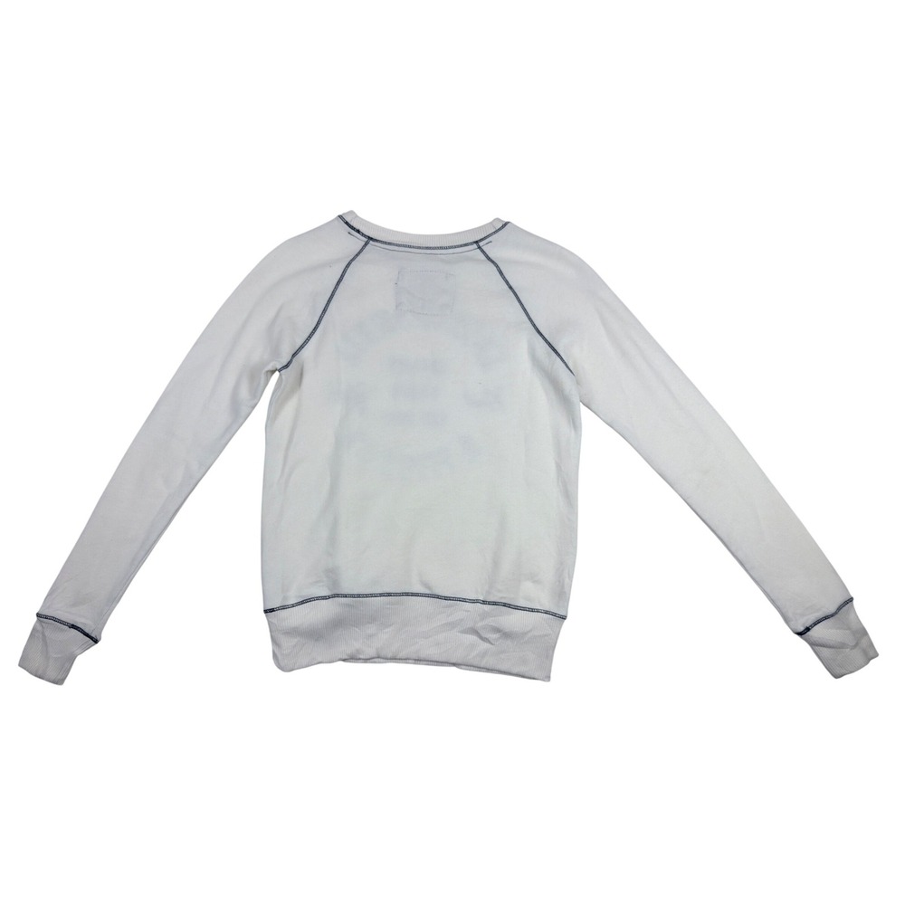 Y2K Style Abercrombie & Fitch Crewneck Long Sleeve Sweatshirt Womens XS White - Picture 7 of 10